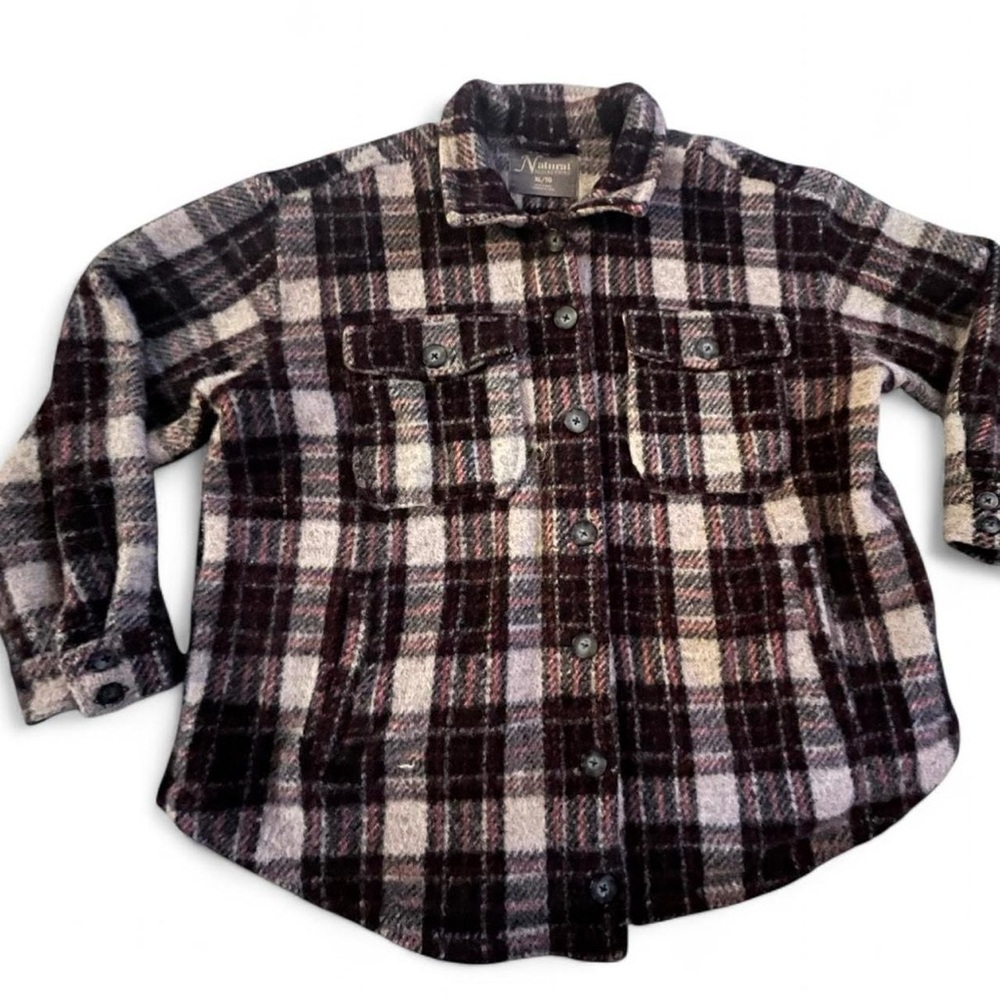 Natural Reflections Red and Black Plaid Jacket - Picture 3 of 5